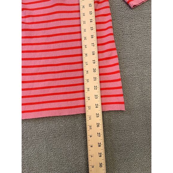 Storm & Marie Women's Large Pink Red Striped‎ Knit Blouse - Picture 7 of 12